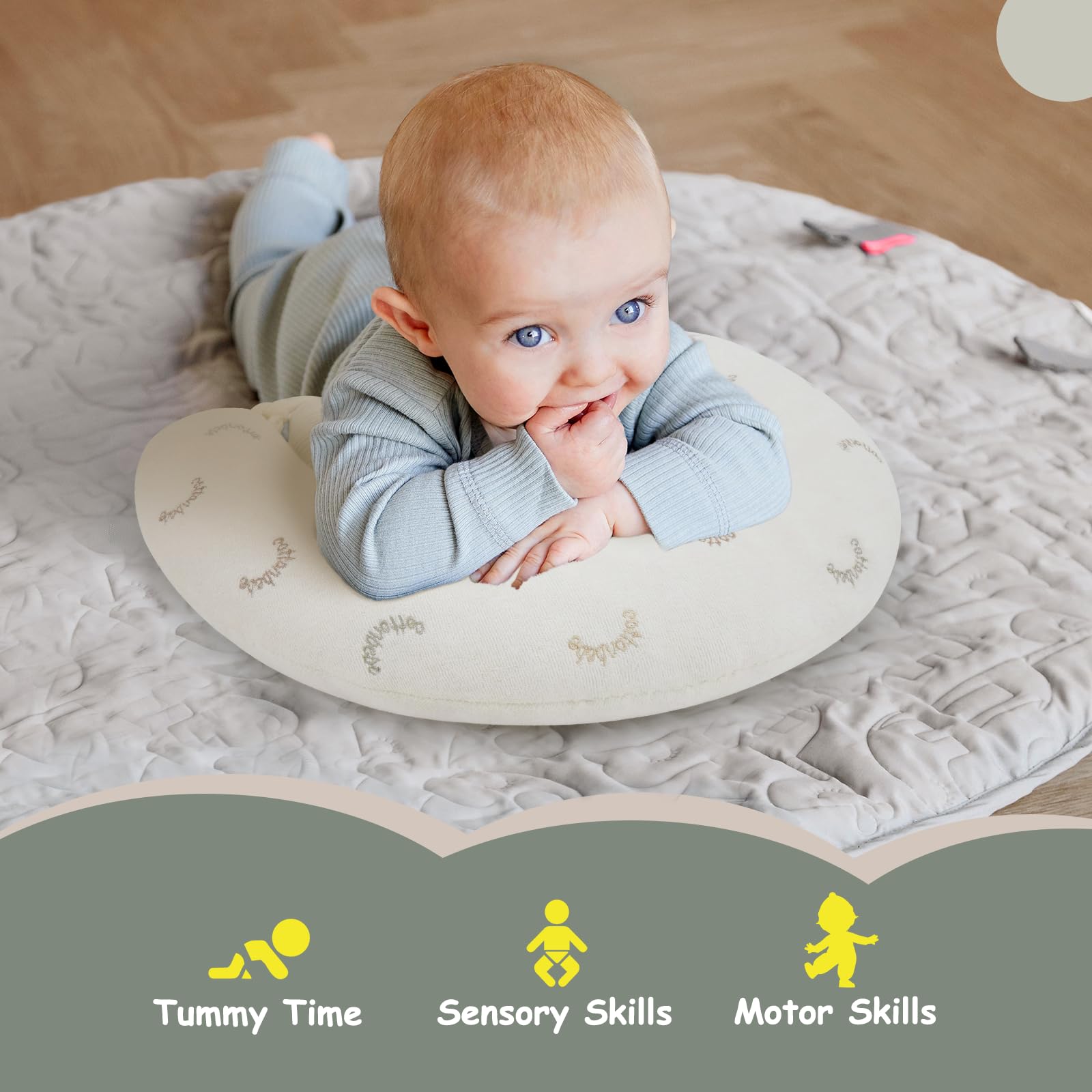 Amazon.com : 2-in-1 Tummy Time Cushion for Newborns,Soft Cotton